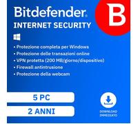 Bitdefender - Internet Security 2 Anni - 5 Pc Bitdefender