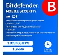 Bitdefender - Mobile Security 1 Anno - 3 Dispositivi Bitdefender