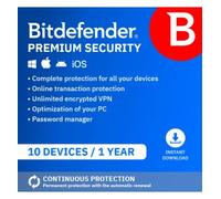 Bitdefender Premium Security 2026 | 10 Dispositivi | 1 anno | Rinnovo automatico