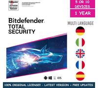 BITDEFENDER TOTAL SECURITY 2025 + VPN (5/10 DISPOSITIVI) LICENZA 100% ORIGINALE