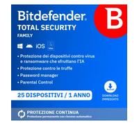 Bitdefender Total Security Family 2026 | 25 Dispositivi | 1 Anno