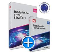 Bitdefender Total Security + Premium VPN | Antivirus Completo e Protezione della Privacy Online | Sicurezza Multi-Dispositivo per Windows, macOS, Android e iOS