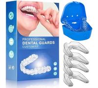 Bite Bruxismo Notturno, 2 misure, 4 paradenti modellabili per digrignamento dei denti, trasparenti, riutilizzabili, Bite Protezione Denti Notturno, Mouth Guard per non digrignare i denti