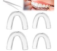 bite bruxismo notturno automodellante 4 pezzi, 2 taglie grandi 2 taglie piccole, protezione denti trasparente per dormire, anti digrignamento denti per notte e viaggio