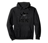 Bite Me: Attacco di squalo feroce per Gli Appassionati dell'Oceano Felpa con Cappuccio, Unisex per Adulti, Nero, L