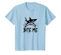 Bite Me: Attacco di squalo feroce per Gli Appassionati dell'Oceano Maglietta, Bambini, Celeste, 10 Anni