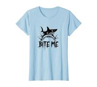Bite Me: Attacco di squalo feroce per Gli Appassionati dell'Oceano Maglietta, Donna, Celeste, L