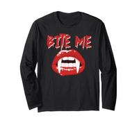 Bite Me Fangs Vampire Fangs Bite Me Maglia a Manica