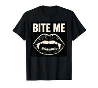 Bite Me Vampire Labbra Gotico Halloween Emo Edgy Maglietta