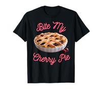 Bite My Cherry Cream Pie Ciliegie sarcastiche divertenti Maglietta