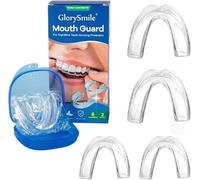 Bite notturno 4 pezzi per bruxismo e digrignamento dei denti, 2 misure, paradenti, paradenti per digrignamento dei denti con scatola di conservazione, bite notturno riutilizzabile per adulti