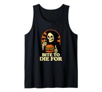 Bite to Die per Burger Grim Mietitore Umorismo Canotta
