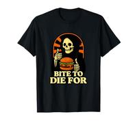 Bite to Die per Burger Grim Mietitore Umorismo Maglietta