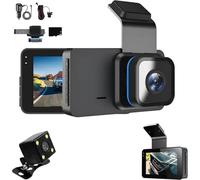 Biteblom Dash Camera, HD Dash Cam con WiFi e GPS,360 Wireless 4k Car Camera,150° Wide-Angle, Dual Video Recording Night Vision 24-hour Parking Monitoring (HD+WiFi + GPS) (WiFi)