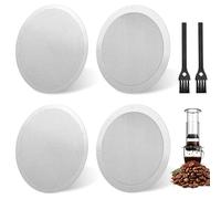 BITEFU Set di 4 filtri per caffè in acciaio inox riutilizzabile per macchina da caffè Aeropress, con 2 piastre filtranti, 2 filtri per bordi e 2 spazzole, dimensioni 61 mm.