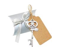 BITEYI Chiave Apribottiglie per Matrimonio,Bomboniere Skeleton Key Bottle Openers con Scatola di Caramelle e Tag Card,Decorazioni di Festa retrò,30 Pezzi (Argento 1)