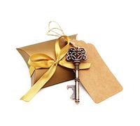 BITEYI Chiave Apribottiglie per Matrimonio,Bomboniere Skeleton Key Bottle Openers con Scatola di Caramelle e Tag Card,Decorazioni di Festa retrò,30 Pezzi (Style 2)