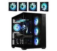 BitFenix AL118 High Airflow Dual Chamber PC Gaming Case Black 4ARGB - Reverse Connection Motherboard Compatible- 4 X Infinity Mirroring ARGB Fan (3X Reverse)-360mm AIO/GPU 400mm Support