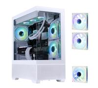 BitFenix CETO Basic High Airflow PC Gaming Case White Panoramic Tempered Glass - 3 X Infinity Mirroring ARGB Fan (2 X Reverse) - 360 mm AIO/GPU 390 mm Supporto