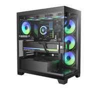 BitFenix CETO High Airflow - Case da gioco per PC in vetro temperato panoramico, compatibile con scheda madre con connessione inversa, 4 ventole ARGB Infinity Mirroring (3X retromarcia), supporto