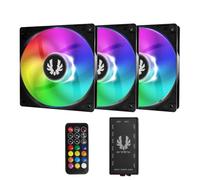 BITFENIX Spectre SE Set di 3 ventole ARGB da 120 mm, controller RGB e telecomando - Silent Fan PC con LED RGB indirizzabili, compatibile con software del produttore della scheda madre (nero)