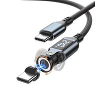 BITHAI Cavo di ricarica magnetico da 240 W, USB C, 9 pin, ricarica super veloce con display digitale LED, cavo di ricarica magnetico USB C, 48 V/5 A, ricarica rapida e trasferimento dati (1 m)