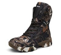 Bititger, stivali da uomo impermeabili militari da combattimento, da combattimento, da polizia, in pelle con cerniera, (Q3 Marron.), 43 EU