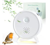 BITIWEND Cinguettio per uccelli, con sensore di movimento, con luce naturale, suono di uccelli, mare, sussurro, falò, scatola musicale con sensore di movimento, regalo di Natale