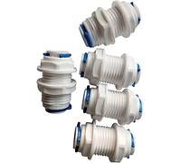 BITNAT Collegamento Raccordo Tubo 5 Pezzi 1/4" OD Tubo Acqua raccordi passaparete Diritto connettore rapido Sistema idrico