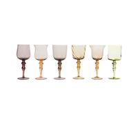 BITOSSI HOME DISEGUALE Set 6 Calici Forme Assortite H 23 cm- Texture Nuance Ambra/Rosa