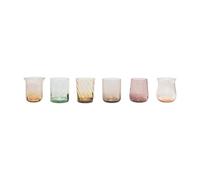 BITOSSI HOME DISEGUALE Set 6 Tumbler H 10,2 cm - Texture Nuance Ambra/Rosa