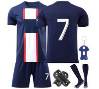 BITOWO Maglia da calcio per bambini, set con nome, maglia da calcio, calze, ginocchiere, costume da calcio, per bambini, 122-158, per bambini, maglia da calcio EM 2024, n°7, maglia da calcio per