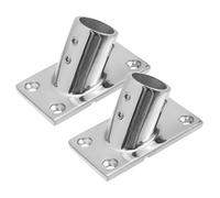Bitray Base per corrimano per barca, 60 gradi, montaggio per corrimano da 2,22 cm, base rettangolare - 2 pezzi