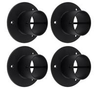 Bitray Confezione da 4 chiusure a scatto in corda nera da 5,1 cm, staffe per corrimano in acciaio inox, resistenti per ringhiere per cavi, per interni ed esterni, scale, portico, patio, progetti fai