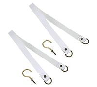 Bitray Fermatenda in pelle bianca, lunghezza 50,8 cm, con ganci da parete, 2 pezzi