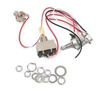 Bitray Kit di cablaggio per chitarra, cablaggio per chitarra precablato a 3 vie cromato interruttore a levetta 1v1t 500k pentole manopole di controllo per chitarra elettrica LP