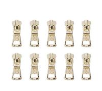 Bitray Kit di riparazione per cerniere lampo per denti in metallo, n. 5, colore oro, 10 pezzi