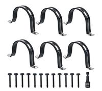 Bitray Morsetto per tubi a forma di U, rivestimento in gomma inossidabile 304, resistente alla corrosione e durezza, dotato di viti esagonali e dadi esagonali per fissaggio tubi, 6 set