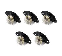 Bitray - Presa jack di ingresso ovale per chitarra, con viti di ricambio per chitarra elettrica, 5 pezzi (nero)