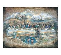 Bits and Pieces Puzzle dell'ultima cena per adulti, opera d'arte religiosa dell'artista Ruane Manning, pezzi unici tagliati casualmente con costruzione durevole (puzzle da 1000 pezzi, 50,8 x 68,6 cm)