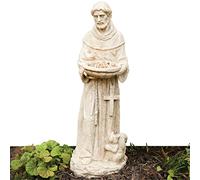 Bits and Pieces - Statua di San Francesco con mangiatoia per uccelli - Statua decorativa da giardino