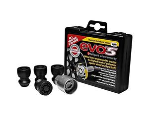 BITS4REASONS - NUOVO MODELLO E TECH EVO5 COMPATIBILE CON FORD O/E (POST-2012 MODELLI) MK5 QUALITÀ ANTIFURTO BLOCCO DADO RUOTA SET (4 DADI E CHIAVE) N M12 x 1.5 19X 60° - NERO 070/5