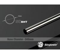 Bitspower Nessuno smusso ottone tubo duro 12mm AD 500mm - Nero Sparkle