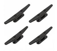 Bitta d'Ormeggio in Nylon 100mm 4 Pezzi per Barca Kayak e Pontili | Antiruggine, Adatta all'Acqua Salata, Bordi Lisci Antiusura, Base Aperta Nera, Installazione Rapida a Viti