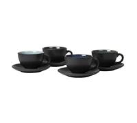 Bitz Gastro Nera / Scura Tazza 0,22 L Con Saucer 10 Cm Set 4 Pezzi.