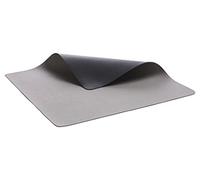 BITZ Set di 4 tovagliette effetto pelle, lavabile, 46 x 33 cm, colore: nero/grigio