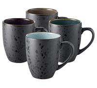 BITZ Tazze da caffè in gres porcellanato, tazze da caffè con manico, set (4 pezzi), bicolore 30 cl