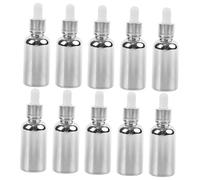BIUDECO 10 pezzi Contagocce Vuoti Finitura Argento per Essenziali e Cosmetici Design Preciso per Dosaggio senza Sprechi per Viaggi e Uso Quotidiano
