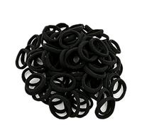 BIUDECO 100 pezzi Elastici Capelli Neri Altamente Elastici senza Cuciture Corde per Capelli Resistenti Adattabili Tutte le Acconciature per Ponytail Intrecci o Corti