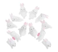 BIUDECO 12 Pezzi Miniature Bunny Figurines Cute Rabbit Models For Micro Landscape Decor Resin Animal Ornaments For Bonsai And Desktop Decoration